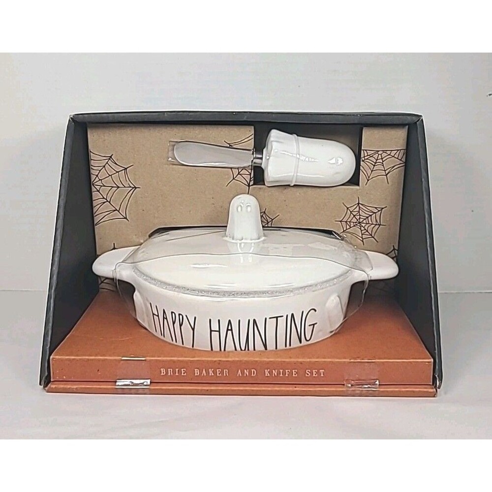 Rae Dunn Happy Haunting Halloween Brie Baking Dish Set